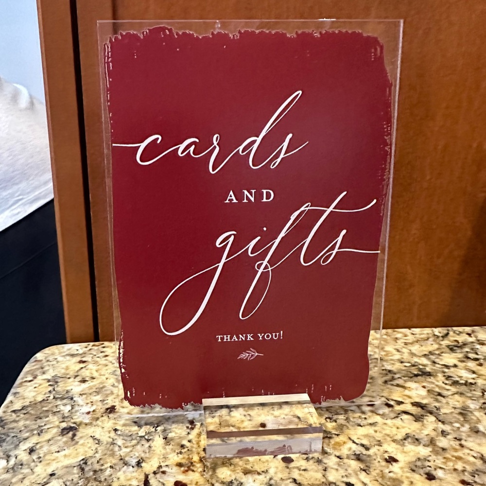 Cards & Gifts acrylic sign